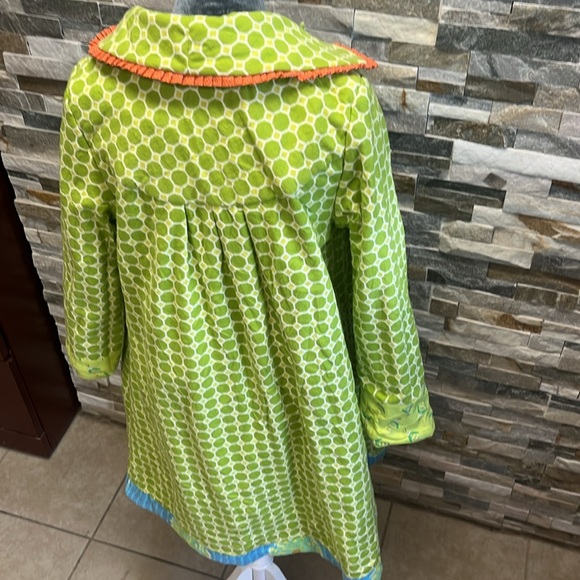 Floral Blue and Yellow Women's Coat - Picture 10 of 13